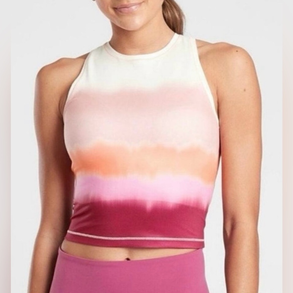 NWT Athleta Shanti Printed Crop Tank Sea Spray Vintage Plum Size XS